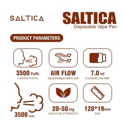 Saltica Cream Tobacco Disposable Vape Pen